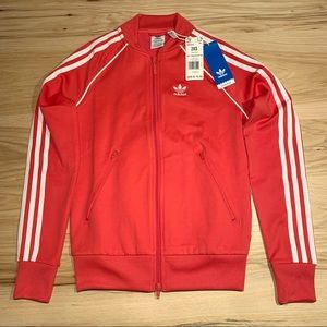 Adidas parley ocean plastic track top, power pink/white!